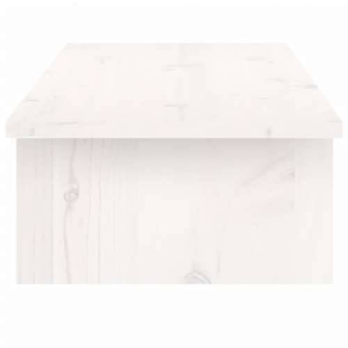 Stalak za monitor bijeli 100x27x15 cm od masivne borovine - Bijela 100 x 27 x 15 cm Cijena