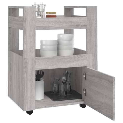 Kuhinjska kolica siva boja hrasta 60x45x80 cm konstruirano drvo Cijena