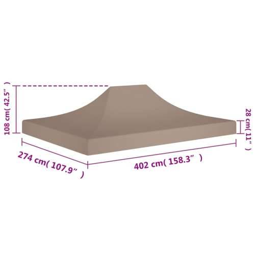 Krov za šator za zabave 4 x 3 m smeđe-sivi 270 g/m² Cijena