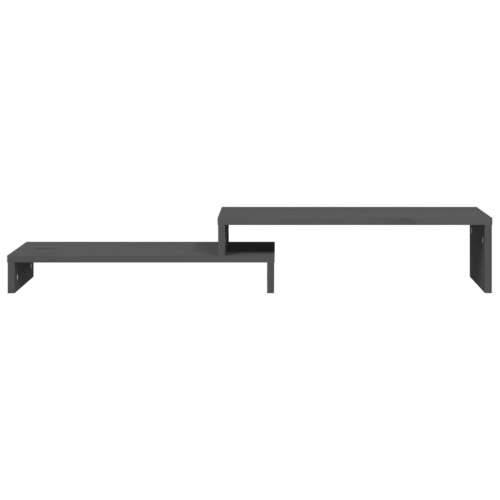 Stalak za monitor sivi (52 - 101) x 22 x 14 cm masivna borovina Cijena