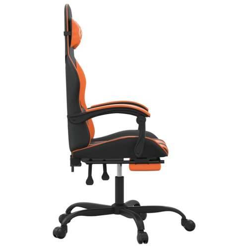 Okretna igraća stolica s osloncem crno-narančasta umjetna koža Cijena