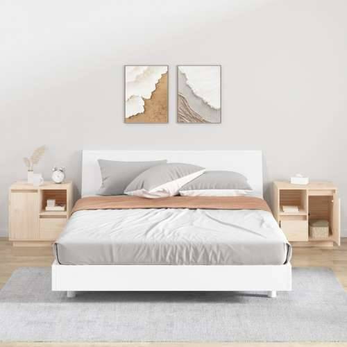 Noćni ormarići 2 kom 50 x 34 x 50 cm od masivne borovine - Prirodna 2 Cijena