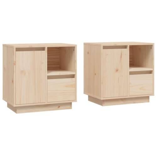 Noćni ormarići 2 kom 50 x 34 x 50 cm od masivne borovine - Prirodna 2 Cijena