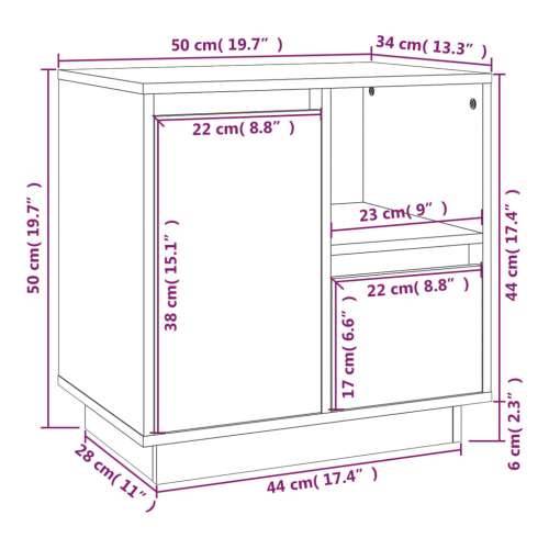 Noćni ormarići 2 kom 50 x 34 x 50 cm od masivne borovine - Prirodna 2 Cijena