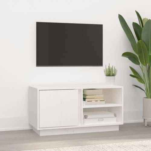 TV ormarić bijeli 80 x 35 x 40,5 cm od masivne borovine