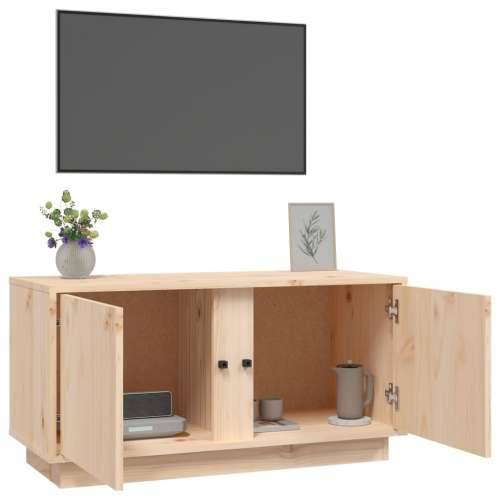 TV ormarić 80 x 35 x 40,5 cm od masivne borovine - Prirodna 1 Cijena