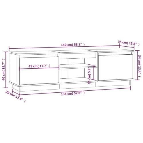 TV ormarić 140 x 35 x 40 cm od masivne borovine - Prirodna 1 Cijena