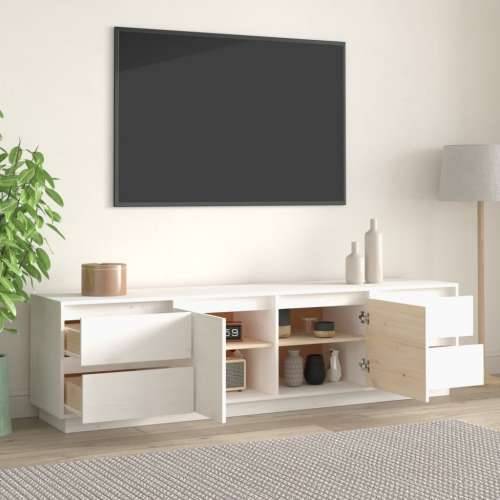 TV ormarić bijeli 176 x 37 x 47,5 cm od masivne borovine - Bijela 1 Cijena