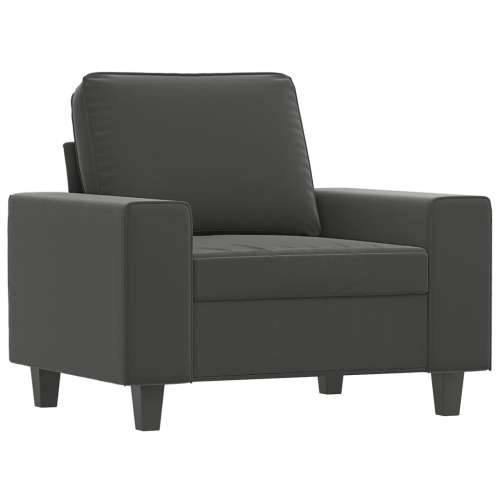 Fotelja s tabureom tamnosiva 60 cm od mikrovlakna Cijena