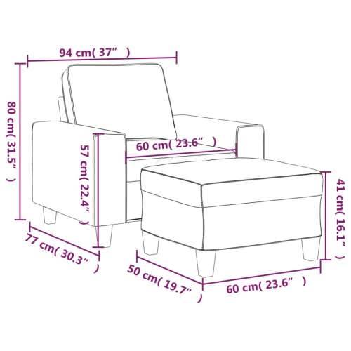 Fotelja s tabureom tamnosiva 60 cm od mikrovlakna Cijena