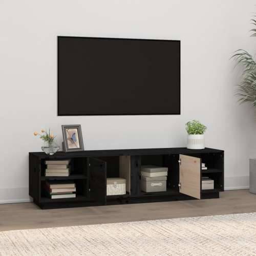 TV ormarić crni 156 x 40 x 40 cm od masivne borovine Cijena