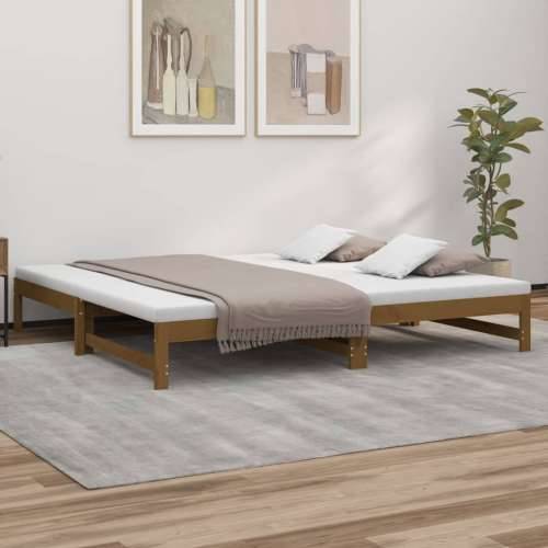 Dnevni ležaj na razvlačenje boja meda 2x(90x200) cm od borovine