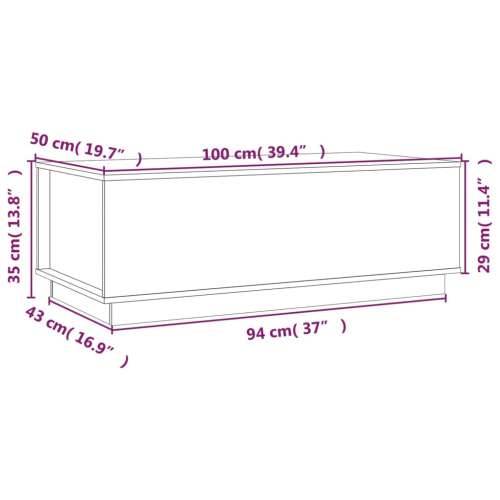 Stolić za kavu boja meda 100x50x35 cm od masivne borovine - boja meda 1 Cijena