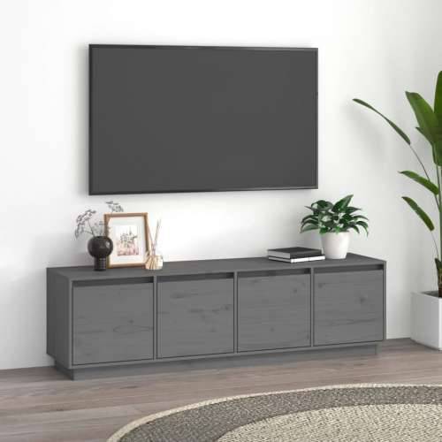 TV ormarić sivi 156 x 37 x 45 cm od masivne borovine