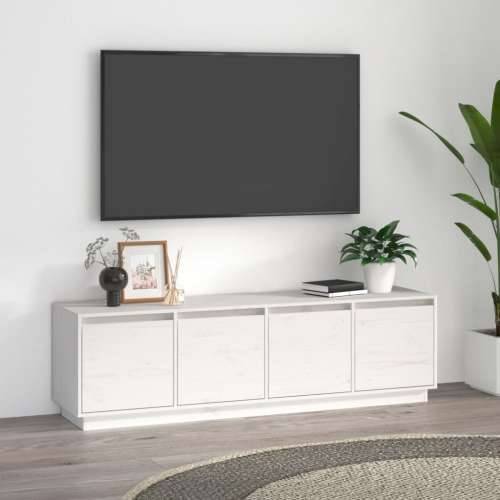 TV ormarić bijeli 156 x 37 x 45 cm od masivne borovine