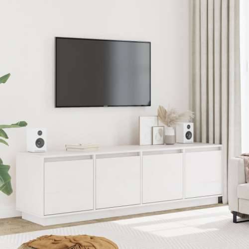 TV ormarić bijeli 156 x 37 x 45 cm od masivne borovine - Bijela 1 Cijena