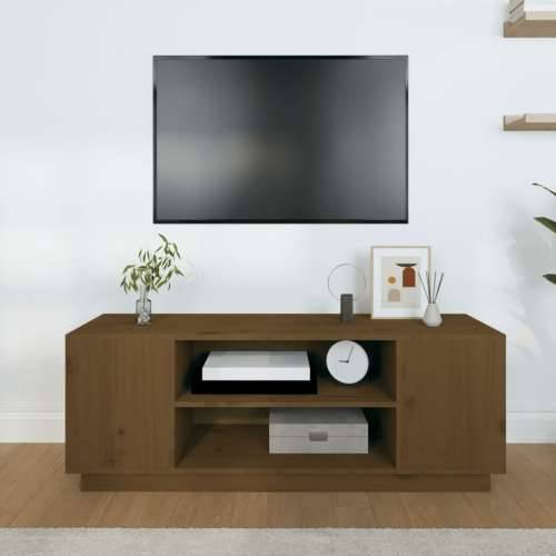 TV ormarić smeđa boja meda 110 x 35 x 40,5 cm masivna borovina Cijena