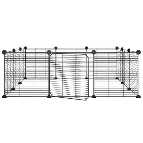 Kavez za ljubimce s 12 panela i vratima crni 35 x 35 cm čelični Cijena