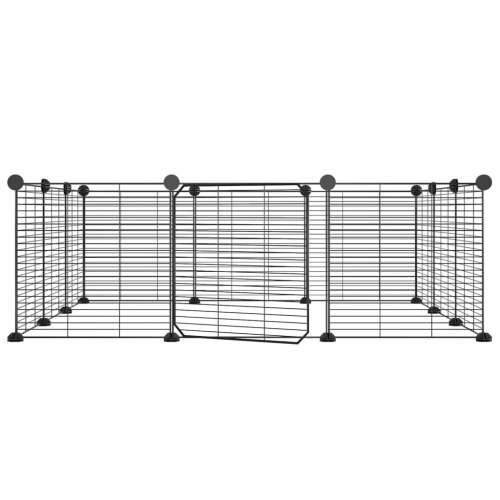 Kavez za ljubimce s 12 panela i vratima crni 35 x 35 cm čelični Cijena