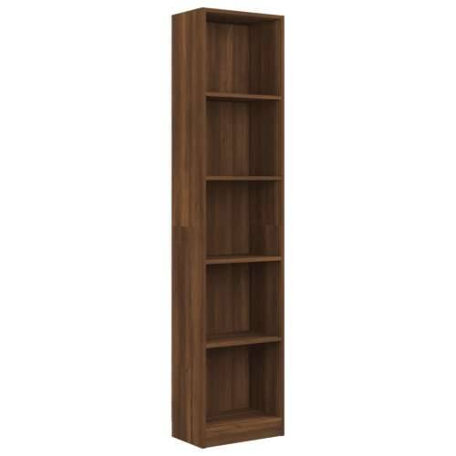 Ormarić za knjige s 5 razina boja hrasta 40x24x175 cm drveni - Smeđi hrast 40 x 24 x 175 cm 1 Cijena