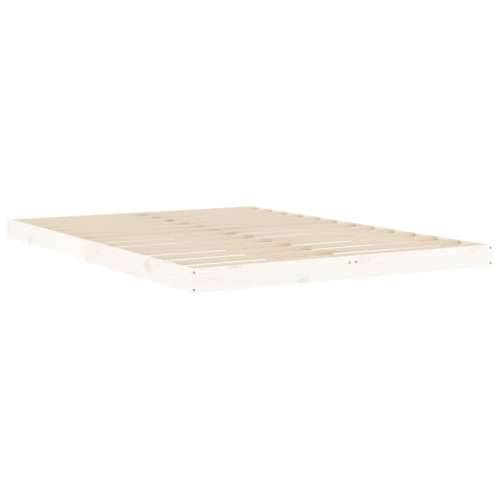 Okvir za krevet bijela 140x200 cm od masivne borovine Cijena