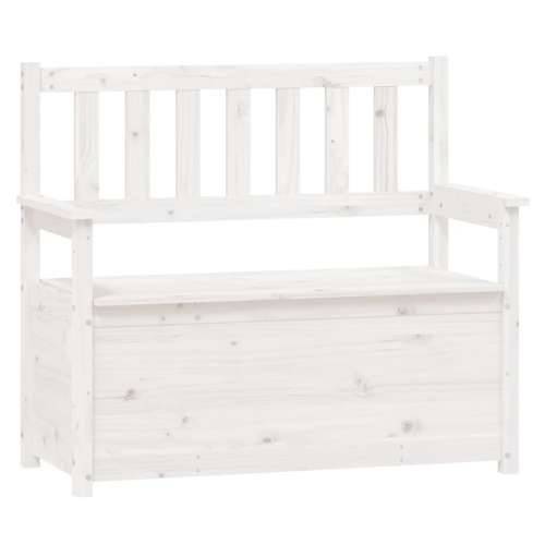 Klupa bijela 112,5 x 51,5 x 96,5 cm od masivne borovine - Bijela Cijena