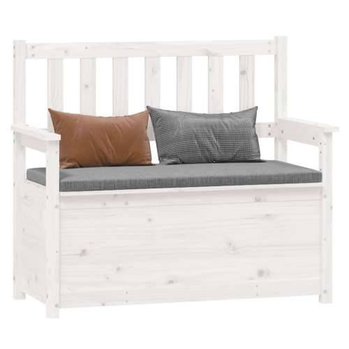 Klupa bijela 112,5 x 51,5 x 96,5 cm od masivne borovine - Bijela Cijena