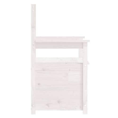 Klupa bijela 112,5 x 51,5 x 96,5 cm od masivne borovine - Bijela Cijena