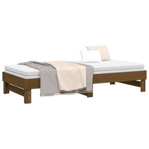 Dnevni ležaj na razvlačenje boja meda 2 x (100x200) cm borovina Cijena
