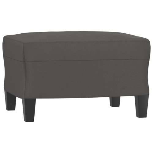 Fotelja s tabureom siva 60 cm od umjetne kože Cijena