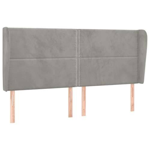 Uzglavlje s ušima svjetlosivo 203x23x118/128 cm baršunasto Cijena