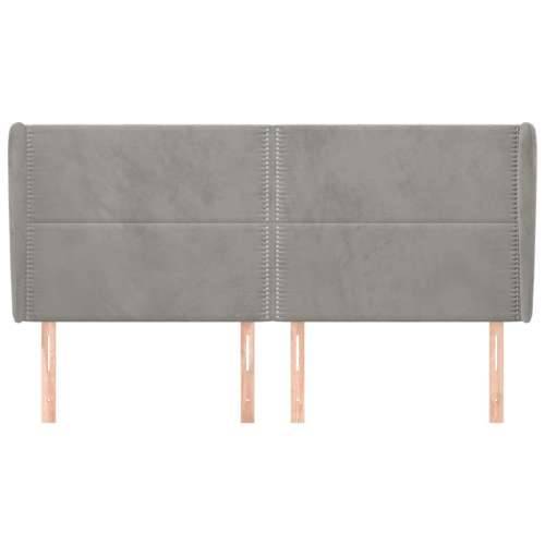 Uzglavlje s ušima svjetlosivo 203x23x118/128 cm baršunasto Cijena