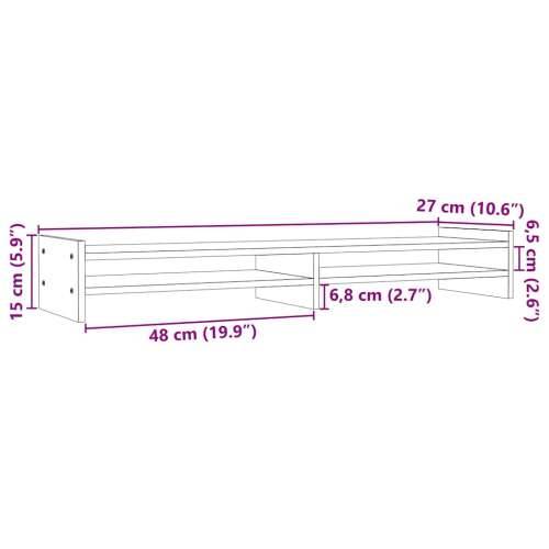 Stalak za monitor bijeli 100x27x15 cm od masivne borovine - Bijela 100 x 27 x 15 cm Cijena