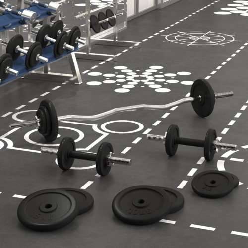 Dvoručni i jednoručni uteg s pločama 90 kg