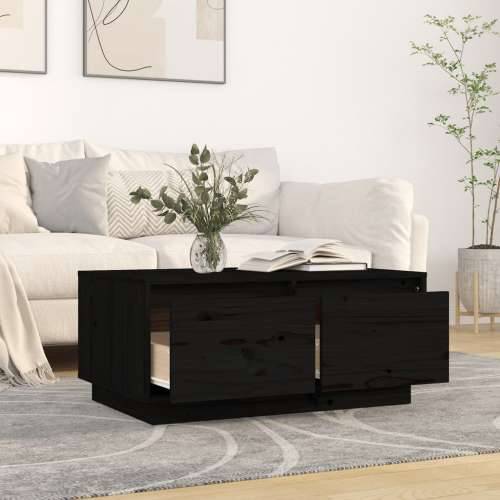 Stolić za kavu crni 80 x 50 x 35 cm od masivne borovine Cijena