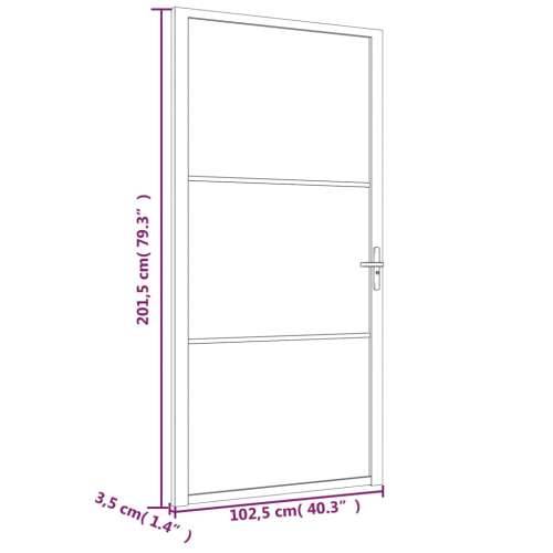 Unutarnja vrata 102,5x201,5 cm bijela od ESG stakla i aluminija Cijena