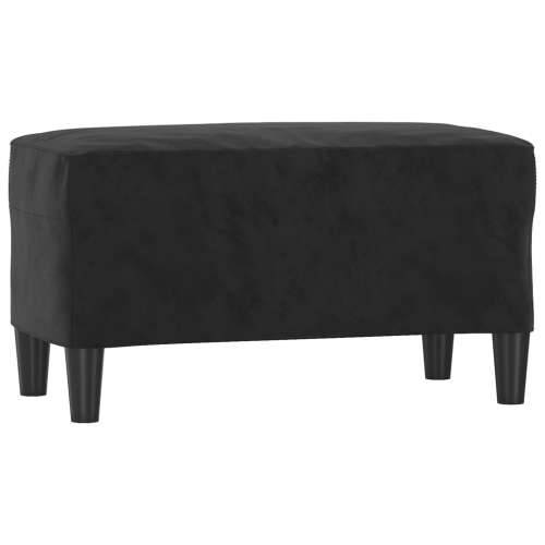 Klupa crna 70 x 35 x 41 cm baršunasta Cijena