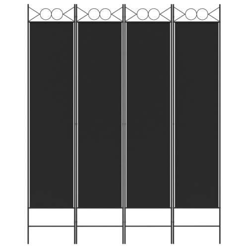 Sobna pregrada s 4 panela crna 160 x 200 cm od tkanine Cijena