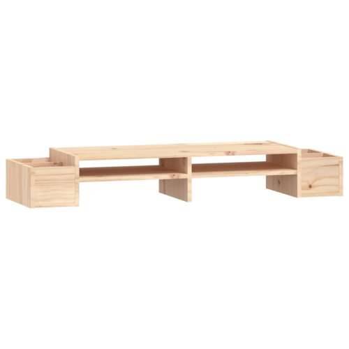 Stalak za monitor 100 x 27,5 x 15 cm od masivne borovine - Prirodna 100 x 27.5 x 15 cm Cijena