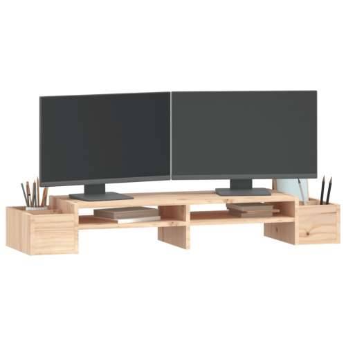 Stalak za monitor 100 x 27,5 x 15 cm od masivne borovine - Prirodna 100 x 27.5 x 15 cm Cijena