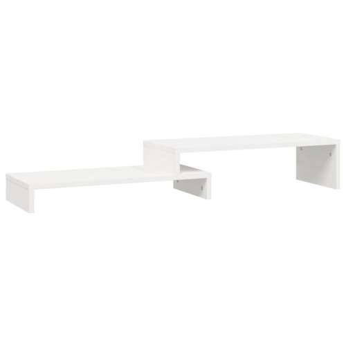 Stalak za monitor bijeli (52-101) x 22 x 14 cm masivna borovina - Bijela Cijena