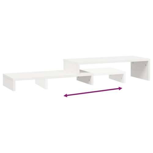 Stalak za monitor bijeli (52-101) x 22 x 14 cm masivna borovina - Bijela Cijena