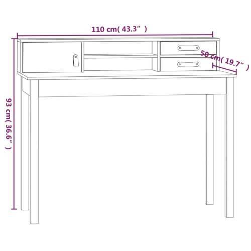 Radni stol 110 x 50 x 93 cm od masivne borovine Cijena