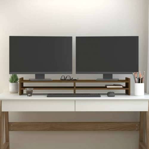 Stalak za monitor boja meda 100x27x15 cm od masivne borovine - boja meda 100 x 27 x 15 cm Cijena