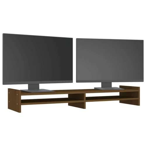 Stalak za monitor boja meda 100x27x15 cm od masivne borovine - boja meda 100 x 27 x 15 cm Cijena