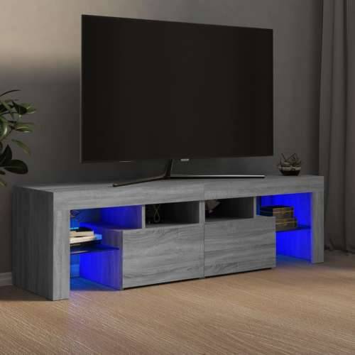 TV ormarić s LED svjetlima siva boja hrasta 140 x 36,5 x 40 cm
