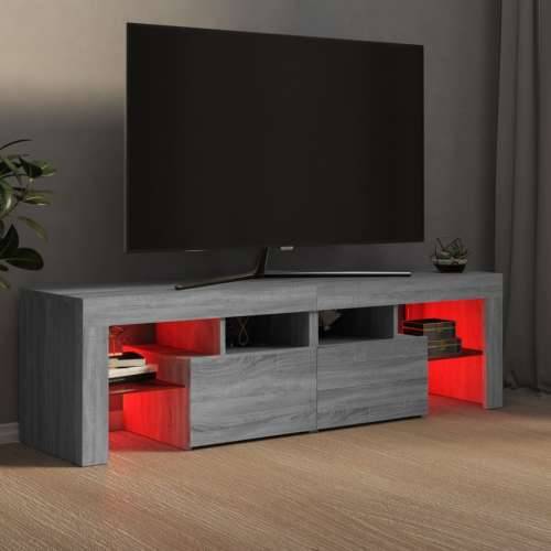 TV ormarić s LED svjetlima siva boja hrasta 140 x 36,5 x 40 cm Cijena