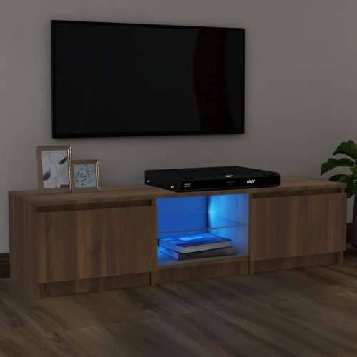 TV ormarić s LED svjetlima boja smeđeg hrasta 140x40x35,5 cm Cijena