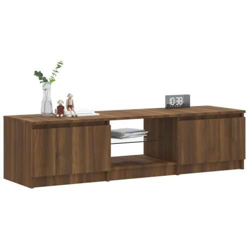 TV ormarić s LED svjetlima boja smeđeg hrasta 140x40x35,5 cm Cijena