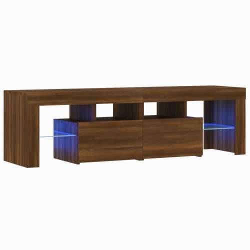 TV ormarić s LED svjetlima boja smeđeg hrasta 140x36,5x40 cm Cijena